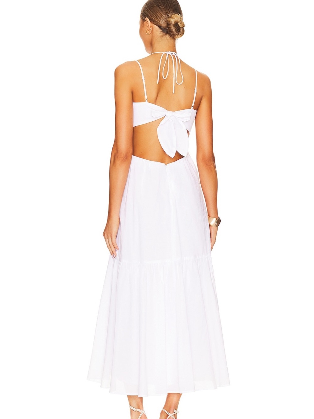 Bardot White Maxi Dress with Cutout Bodice - Picture 3 of 6